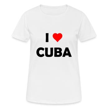 J’aime Cuba - J’aime Cuba - La Havane - Caraïbes - T-shirt respirant Femme - blanc - Devant - AI Model Female 172 dark (172cm)