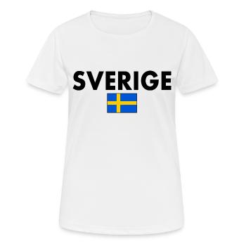 Sverige - Frauen T-Shirt atmungsaktiv - Weiß - Vorne - AI Model Female 172 dark (172cm)