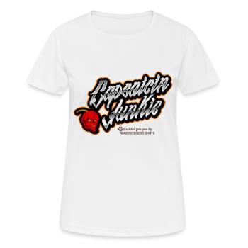 Chili Pepper Capsaïcine Junkie - T-shirt respirant Femme - blanc - Devant - AI Model Female 172 dark (172cm)