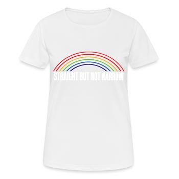 Droit mais pas étroit 3 - T-shirt respirant Femme - blanc - Devant - AI Model Female 172 dark (172cm)