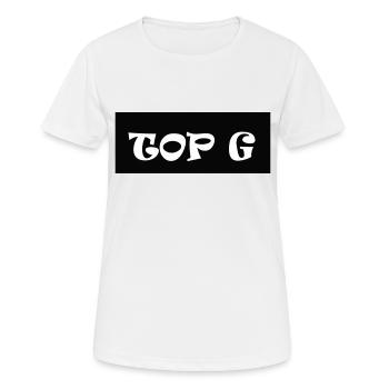 TOP G - Frauen T-Shirt atmungsaktiv - Weiß - Vorne - AI Model Female 172 dark (172cm)