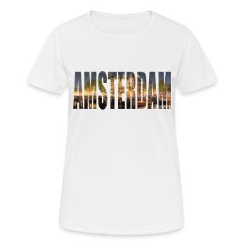 Amsterdam - T-shirt respirant Femme - blanc - Devant - AI Model Female 172 dark (172cm)