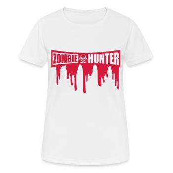 zombie hunter Halloween quote - Women's Breathable T-Shirt - white - Front - AI Model Female 172 dark (172cm)