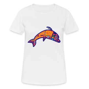 Culture inca, dauphin - T-shirt respirant Femme - blanc - Devant - AI Model Female 172 dark (172cm)