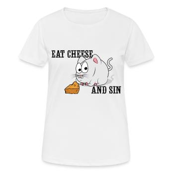 Eat Cheese And Sin - Women's Breathable T-Shirt - white - Front - AI Model Female 172 dark (172cm)