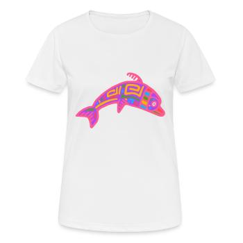 Kultur der Inkas, Delfinsymbol - Frauen T-Shirt atmungsaktiv - Weiß - Vorne - AI Model Female 172 dark (172cm)
