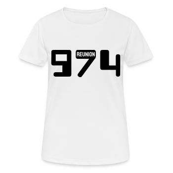 Ile de la réunion 974 - Ile intense - T-shirt respirant Femme - blanc - Devant - AI Model Female 172 dark (172cm)