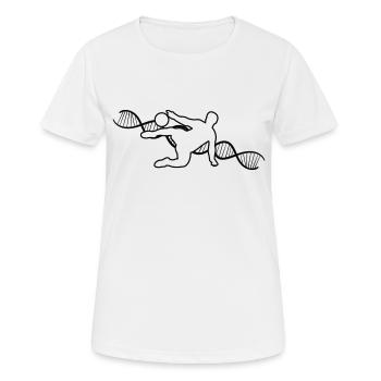 Fußballdesign Fußballspieler Fußballmannschaft - Frauen T-Shirt atmungsaktiv - Weiß - Vorne - AI Model Female 172 dark (172cm)