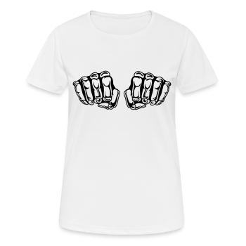 Crâne Faust - T-shirt respirant Femme - blanc - Devant - AI Model Female 172 dark (172cm)