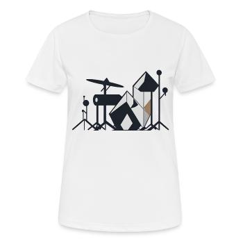 Geometric Drum Set - Women's Breathable T-Shirt - white - Front - AI Model Female 172 dark (172cm)