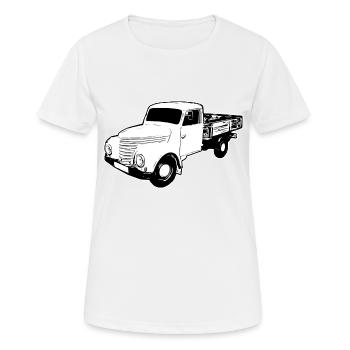 Framo pritsche Transporter Lkw DDR IFA Oldtimer - Frauen T-Shirt atmungsaktiv - Weiß - Vorne - AI Model Female 172 dark (172cm)