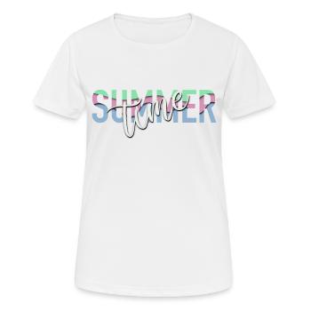 Heure d’été - Été - Vacances - T-shirt respirant Femme - blanc - Devant - AI Model Female 172 dark (172cm)