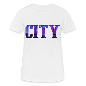 City - Frauen T-Shirt atmungsaktiv - Weiß - Vorne - AI Model Female 172 dark (172cm)