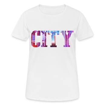 City - Frauen T-Shirt atmungsaktiv - Weiß - Vorne - AI Model Female 172 dark (172cm)