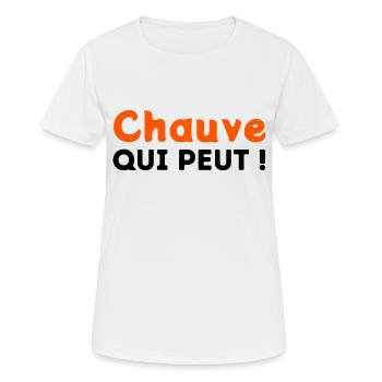 Chauve qui peut ! - T-shirt respirant Femme - blanc - Devant - AI Model Female 172 dark (172cm)