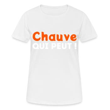 Chauve qui peut ! - T-shirt respirant Femme - blanc - Devant - AI Model Female 172 dark (172cm)