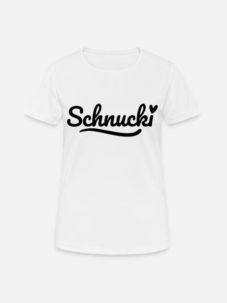Schnucki Schrift Herz - Frauen T-Shirt atmungsaktiv - Weiß
