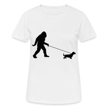 Yeti and Dachshund - Women's Breathable T-Shirt - white - Front - AI Model Female 172 dark (172cm)