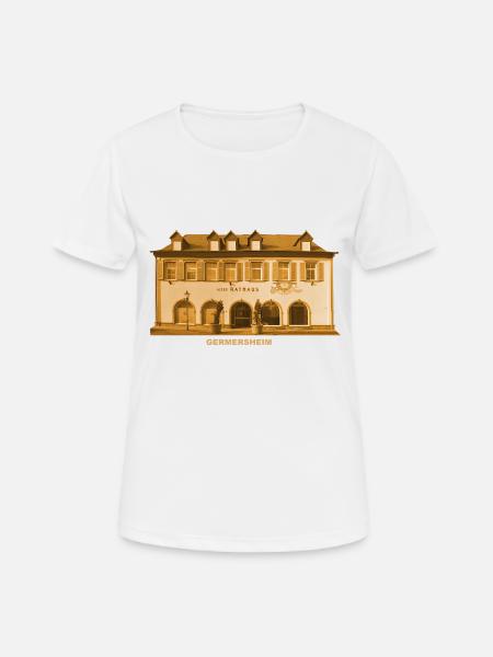 Germersheim Rhein Rathaus Rheinland-Pfalz - Dame T-shirt svedtransporterende - hvid