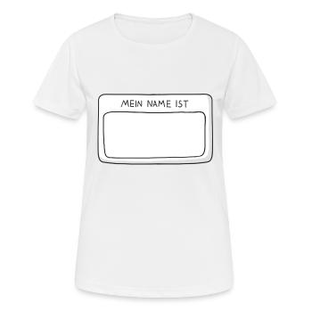 Namensschild mein Name ist - Frauen T-Shirt atmungsaktiv - Weiß - Vorne - AI Model Female 172 dark (172cm)