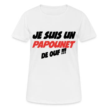 Je suis un PAPOUNET de ouf - T-shirt respirant Femme - blanc - Devant - AI Model Female 172 dark (172cm)