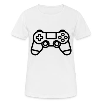 Jeux vidéo manette - T-shirt respirant Femme - blanc - Devant - AI Model Female 172 dark (172cm)