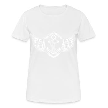 Anker Hafen Wappen - Frauen T-Shirt atmungsaktiv - Weiß - Vorne - AI Model Female 172 dark (172cm)