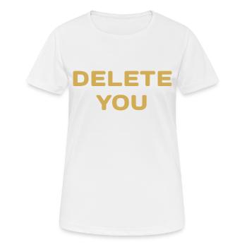 DELETE funny - Women's Breathable T-Shirt - white - Front - AI Model Female 172 dark (172cm)