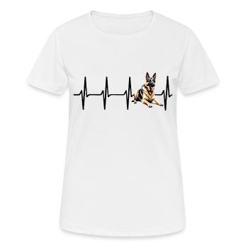 Herzschlag Deutscher Schäferhund - Frauen T-Shirt atmungsaktiv - Weiß - Vorne - AI Model Female 172 dark (172cm)