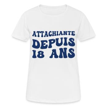 Seit 18 Jahren liebenswert - Frauen T-Shirt atmungsaktiv - Weiß - Vorne - AI Model Female 172 dark (172cm)