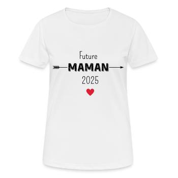 Werdende Mama 2025 - Frauen T-Shirt atmungsaktiv - Weiß - Vorne - AI Model Female 172 dark (172cm)