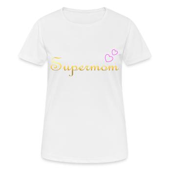 Supermom in gold - Women's Breathable T-Shirt - white - Front - AI Model Female 172 dark (172cm)