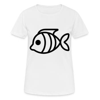 Poisson - T-shirt respirant Femme - blanc - Devant - AI Model Female 172 dark (172cm)