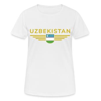T-shirt de l’Ouzbékistan – Fierté et culture - T-shirt respirant Femme - blanc - Devant - AI Model Female 172 dark (172cm)
