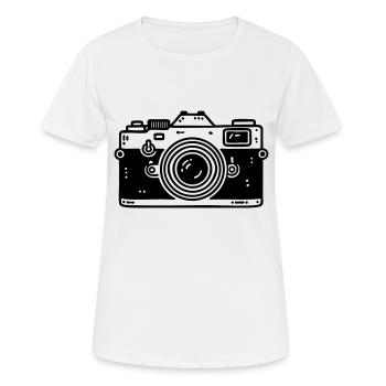appareil photo photographe appareil photo - T-shirt respirant Femme - blanc - Devant - AI Model Female 172 dark (172cm)