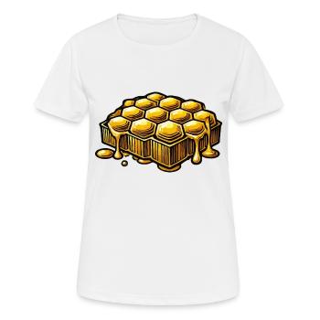 honigwaben honig - Frauen T-Shirt atmungsaktiv - Weiß - Vorne - AI Model Female 172 dark (172cm)