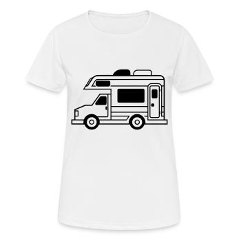 Wohnmobil - Frauen T-Shirt atmungsaktiv - Weiß - Vorne - AI Model Female 172 dark (172cm)