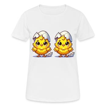 kuecken comic 2 - Frauen T-Shirt atmungsaktiv - Weiß - Vorne - AI Model Female 172 dark (172cm)