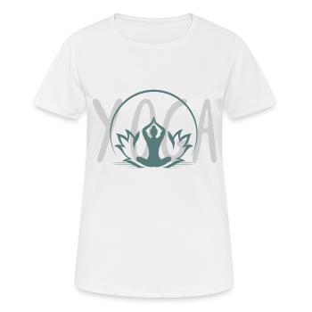 Zen-Yoga - Frauen T-Shirt atmungsaktiv - Weiß - Vorne - AI Model Female 172 dark (172cm)