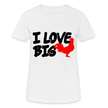 I love big Cocks - Frauen T-Shirt atmungsaktiv - Weiß - Vorne - AI Model Female 172 dark (172cm)