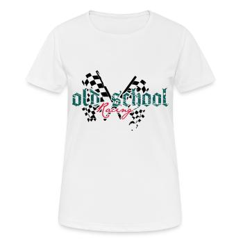 old school racing - Frauen T-Shirt atmungsaktiv - Weiß - Vorne - AI Model Female 172 dark (172cm)