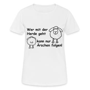 Wer mit der Herde ... - Frauen T-Shirt atmungsaktiv - Weiß - Vorne - AI Model Female 172 dark (172cm)