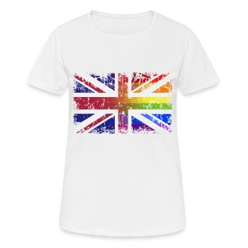 Pride UK Vintage 3 - Frauen T-Shirt atmungsaktiv - Weiß - Vorne - AI Model Female 172 dark (172cm)
