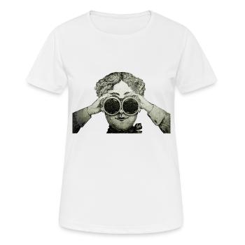 Tom, l'homme aux jumelles - T-shirt respirant Femme - blanc - Devant - AI Model Female 172 dark (172cm)