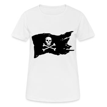 Drapeau pirate - T-shirt respirant Femme - blanc - Devant - AI Model Female 172 dark (172cm)