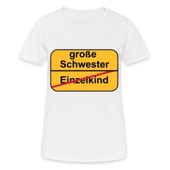 große Schwester - Frauen T-Shirt atmungsaktiv - Weiß - Vorne - AI Model Female 172 dark (172cm)