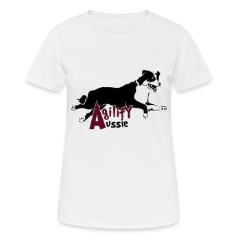 Agility Aussie - Frauen T-Shirt atmungsaktiv - Weiß - Vorne - AI Model Female 172 dark (172cm)