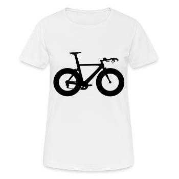 Triathlon-Rad - Frauen T-Shirt atmungsaktiv - Weiß - Vorne - AI Model Female 172 dark (172cm)