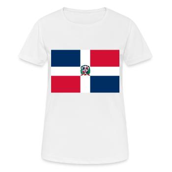Drapeau de la République dominicaine - T-shirt respirant Femme - blanc - Devant - AI Model Female 172 dark (172cm)