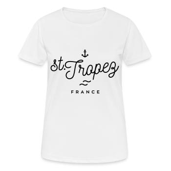 Saint-Tropez - Frankreich - Frauen T-Shirt atmungsaktiv - Weiß - Vorne - AI Model Female 172 dark (172cm)